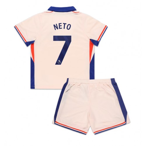 Fotballdrakt Barn Chelsea Pedro Neto #7 Bortedraktsett 2024-25 Kortermet (+ Korte bukser)